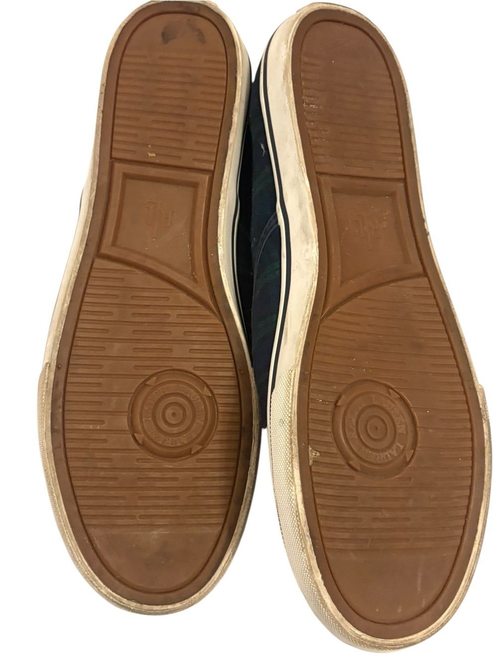 Ralph Lauren Plaid Slip-On Loafers in Navy and Dark Green - Picture 5 of 6
